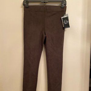 David Lerner NJ Faux Suede Leggings - Size XS - Brown